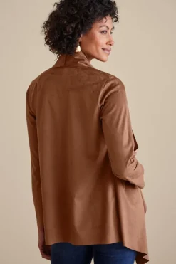 Soft Surroundings Toppers|Jackets & Coats-Shape Drape Faux Suede Jacket
