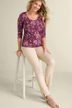 Soft Surroundings Tops-Soft Essential Supima 3/4 Sleeve Tee