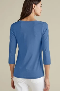 Soft Surroundings Tops-Soft Essential Supima 3/4 Sleeve Tee I