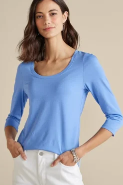 Soft Surroundings Tops-Soft Essential Supima 3/4 Sleeve Tee I
