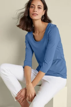 Soft Surroundings Tops-Soft Essential Supima 3/4 Sleeve Tee I