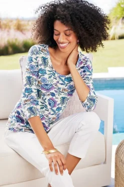 Soft Surroundings Tops-Soft Essential Supima 3/4 Sleeve Tee I