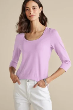 Soft Surroundings Tops-Soft Essential Supima 3/4 Sleeve Tee I