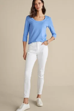 Soft Surroundings Tops-Soft Essential Supima 3/4 Sleeve Tee I