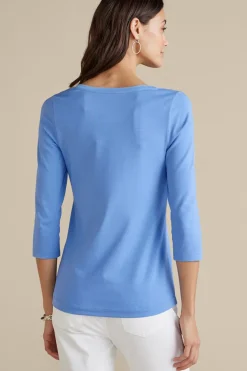 Soft Surroundings Tops-Soft Essential Supima 3/4 Sleeve Tee I
