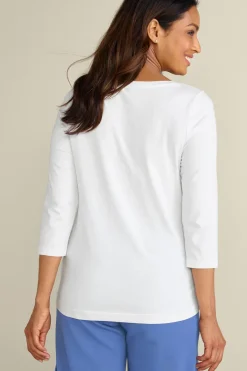 Soft Surroundings Tops-Soft Essential Supima 3/4 Sleeve Tee I