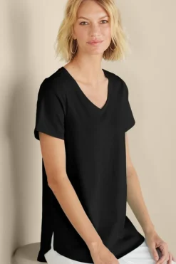 Soft Surroundings Tops|Tunics & Leggings-Soft Essential Supima Isabel Short Sleeve Tunic