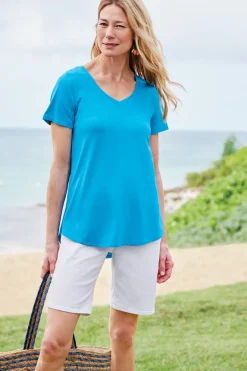 Soft Surroundings Tops|Tunics & Leggings-Soft Essential Supima Isabel Short Sleeve Tunic