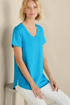 Soft Surroundings Tops|Tunics & Leggings-Soft Essential Supima Isabel Short Sleeve Tunic