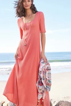 Soft Surroundings Dresses-Textured Short Sleeve Santiago Dress