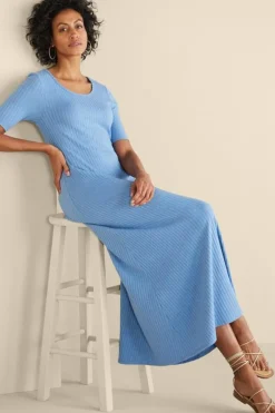 Soft Surroundings Dresses-Textured Short Sleeve Santiago Dress