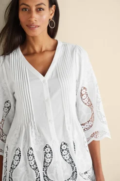Soft Surroundings Tops-Trella Eyelet Top