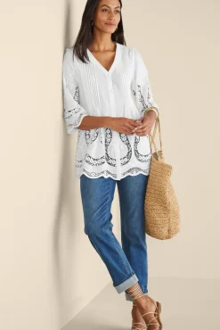 Soft Surroundings Tops-Trella Eyelet Top