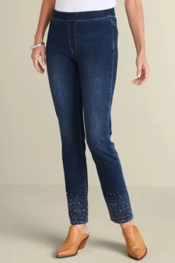 Soft Surroundings Jeans-Ultimate Denim Crystal Pull-On Slim Leg Jeans