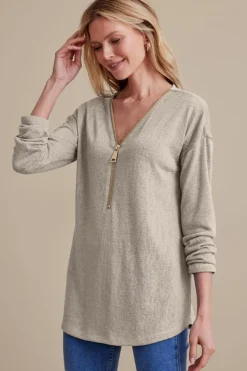 Soft Surroundings Tops|Sweaters & Cardigans-Valentina Zip Sweater