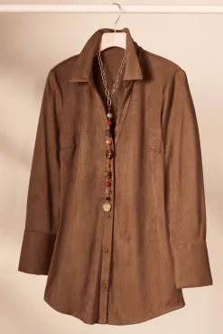 Soft Surroundings Tops-Vida Faux Suede Tunic