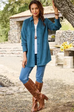 Soft Surroundings Tops-Vida Faux Suede Tunic