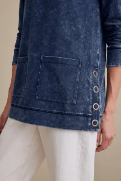 Soft Surroundings Tops-Washed Make It Snappy Pullover